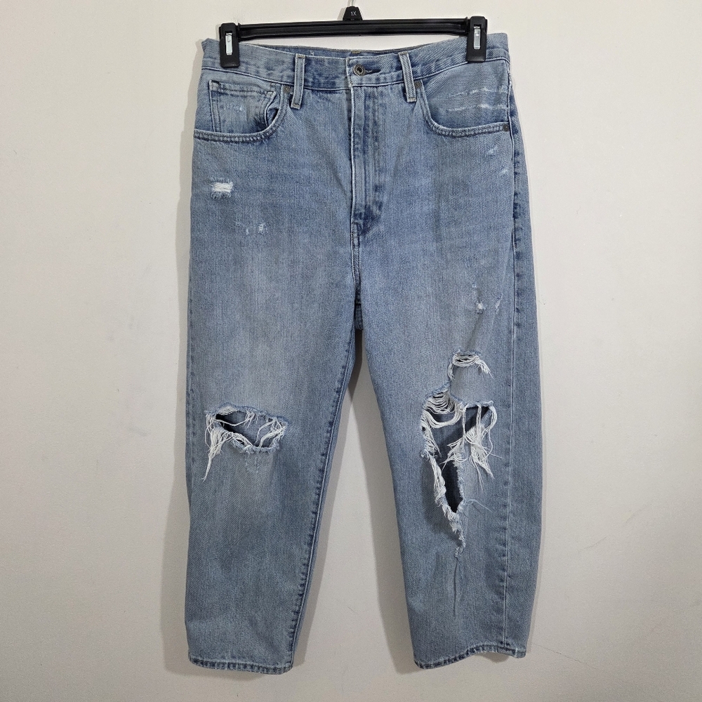 Levi's Made & Crafted Barrel Leg Jeans Size 29 Distressed Japanese Denim - Picture 2 of 13